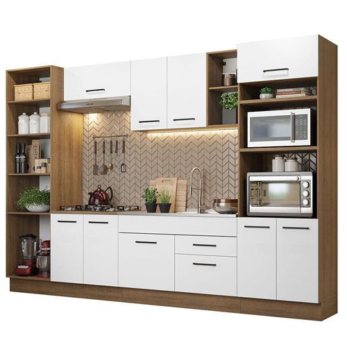 Cocina Integral 330cm Agata Madesa 02 Marron/Blanco