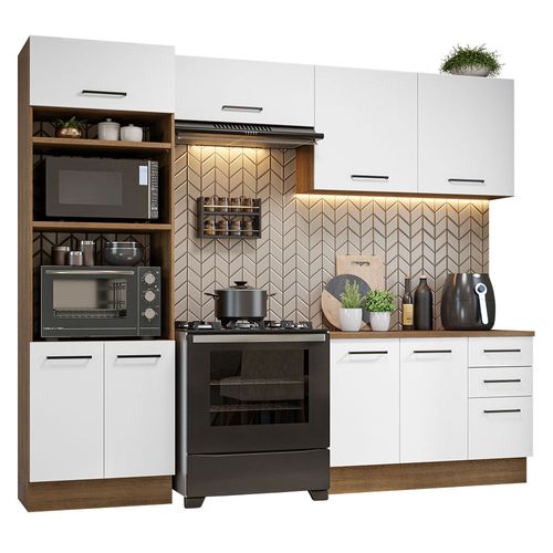 Cocina Integral 270cm Agata Madesa 07 Marron/Blanco