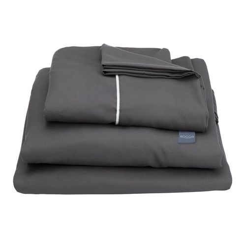 Edredón Matrimonial Dicasa Homy Gris Oscuro + Sábanas  Royal Gris  CZD