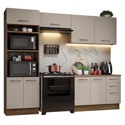 Cocina Integral 270cm Agata Madesa 07 Marron/Crema