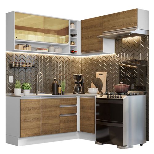 Armario Madesa Esquinero Completo 349cm Glamy 06