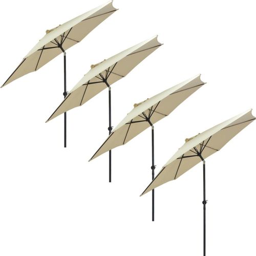 Sombrilla Con Angulo Jardin Playa 2.7 Metros Kit 4 Piezas Beige Jardimex