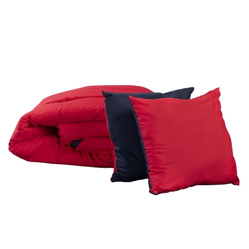 Set Edredón Individual Dicasa Couzy dos vistas Rojo y Azul Marino CZD