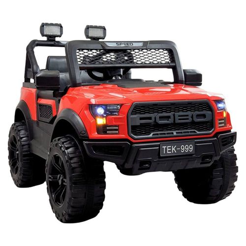 Montable Electrico para Niños Control Remoto Luz Led Raptor 12V Rojo