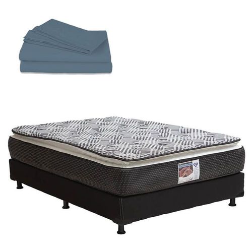 Colchón Matrimonial Spring Air Omega + Box + Sábanas CZD