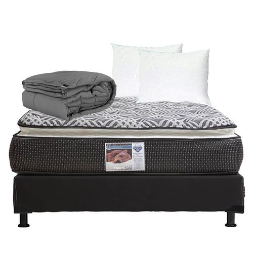 Colchón Matrimonial Spring Air Omega +Box +2Almohadas Oso+ Edredón CZD