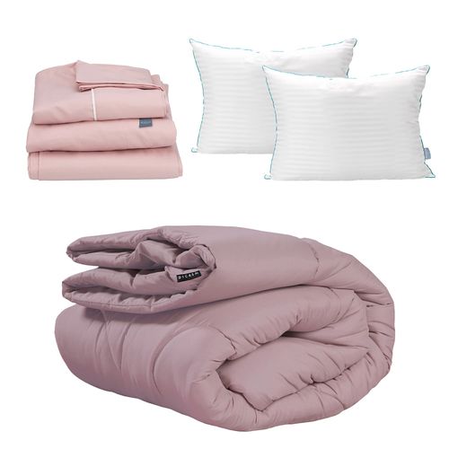 Edredón King Size Dicasa Homy Lila + Sábanas +Almohada Royal Twin CZD