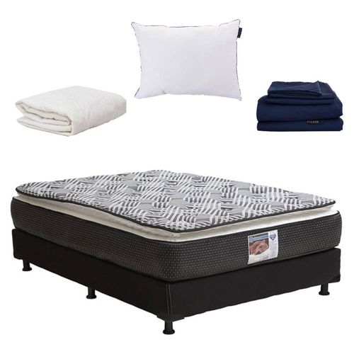 Colchón Matrimonial Omega + Box+ Sábanas S + Protector +Almohada D CZD