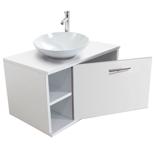 Gabinete Baño Flotante Monomando Ovalin armado Blanco