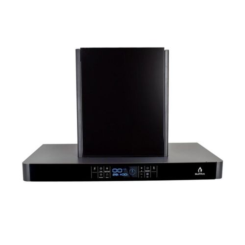 Campana Supra extractora LEGACY con panel de cristal color negro