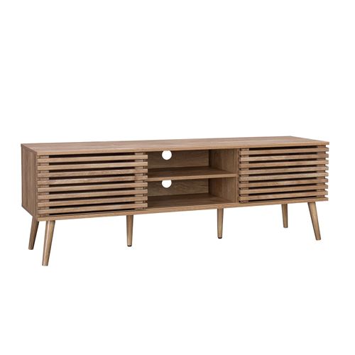 Mueble de TV Top Living Retro con Puertas Corredizas de Varillas Café
