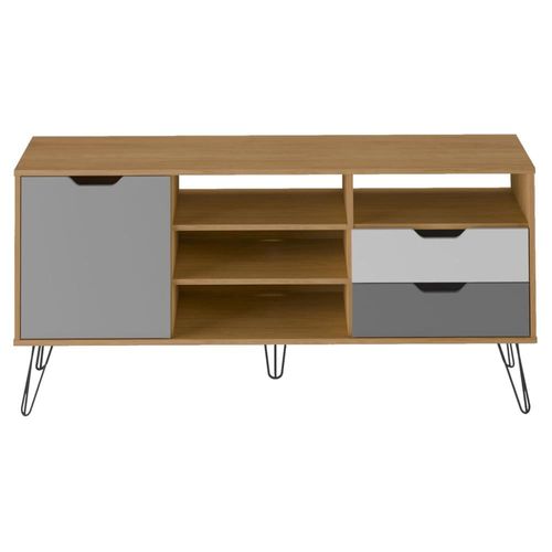 Mesa Para TV Bertolini ESTOCOLMO Roble Grafito Pantalla hasta 60\