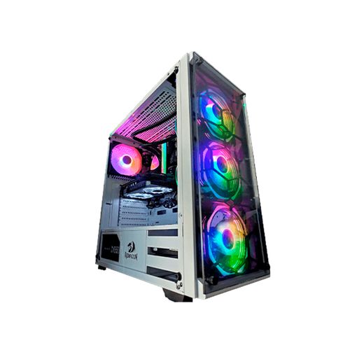 Gabinete Gamer Redragon Wheeljack Blanco Con Fanes