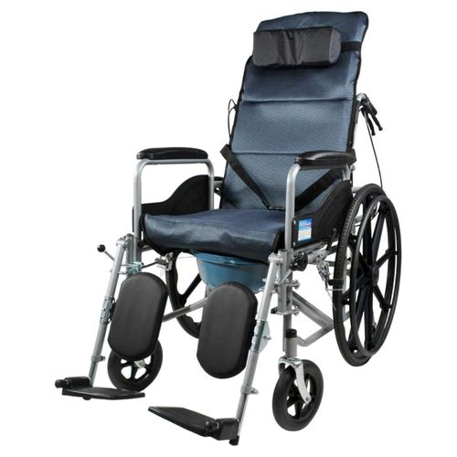 Silla De Ruedas Reclinable Cómoda Negra