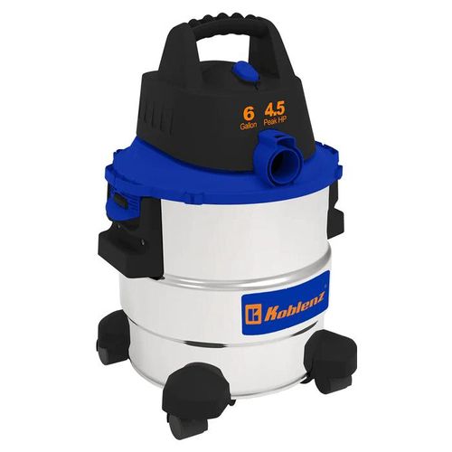 Aspiradora Koblenz WD-6 L212 Seco-mojado 6 Galones de Acero Blanca