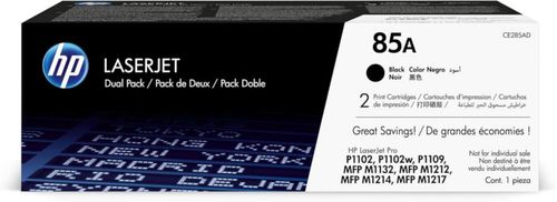 Toner Hp 85A negro CE285AD Dual pack Negro Original