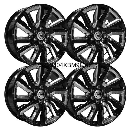 4 Rines Black Machine Chrome 22 6x139.7 Chevrolet Silverado 1500,GMC Sierra 1500