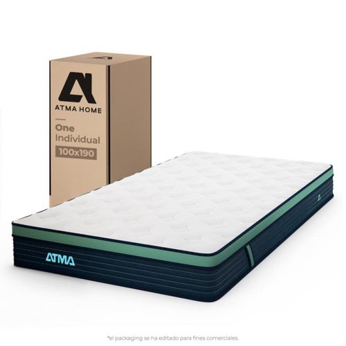 Colchón Atma One Individual en caja 3 capas de espuma 20 cm Blanco