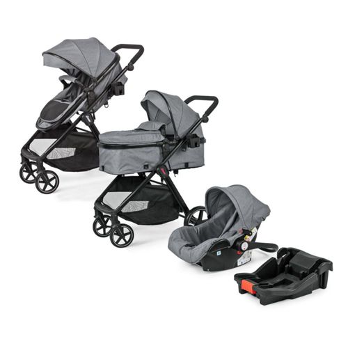 Carriola D'bebé Travel System King Con Autoasiento 1a Etapa Gris