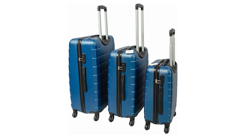 Juego Maletas Viaje Set 3 Maletas Rigidas Rack & Pack Viaje Azul