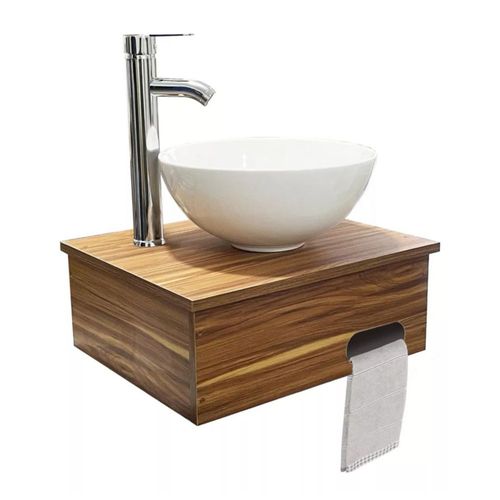 Gabinete Baño Mdf ovalín, Monomando Y Toallero Moderno