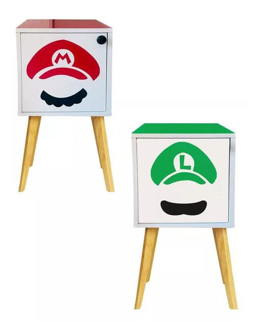 Buro Recamara Niños Mario Y Luigi Decorativo Organizador Led