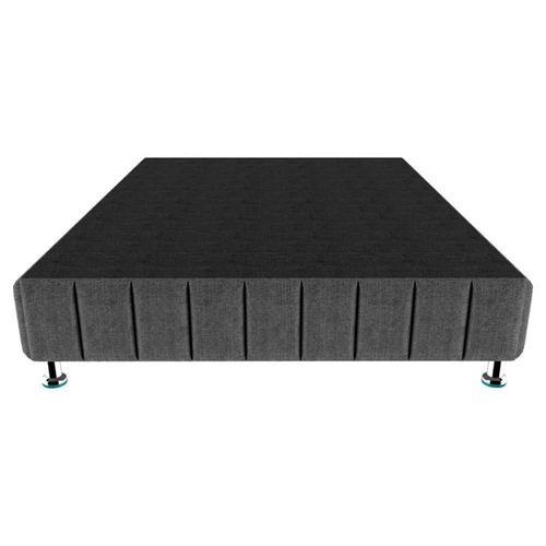 Box Para Colchón Reforzado Matrimonial Tapiz Linato Color Gris