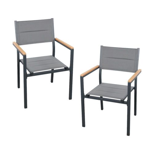 Ilios Innova | Juego 2 Sillas de Comedor Exterior Apilables y Acolchadas