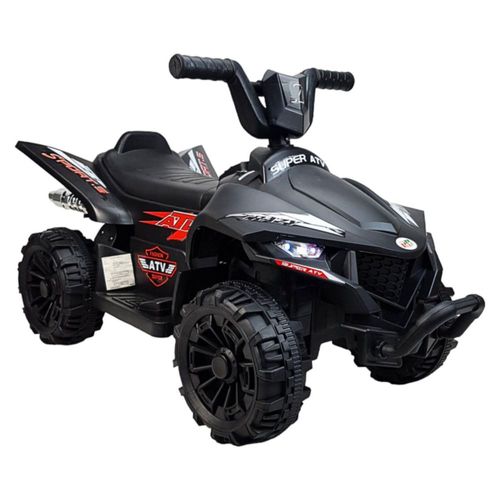 Cuatrimoto Montable Electrica para Niños Luz Led 12v Hasta 30 kg Negro