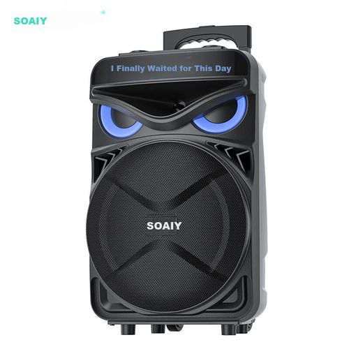 Bocina Soaiy T82 Bluetooth Karaoke negro