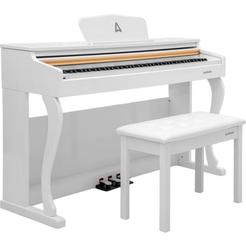 Piano Digital 88 Teclas Teclado Electrico 15v 3a 900 Ritmos Blanco Audiotek
