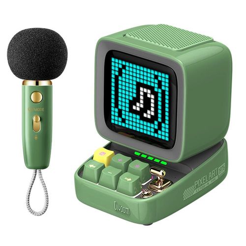 Bocina Bluetooth con Micrófono Divoom DitooMic con función Karaoke (Verde)