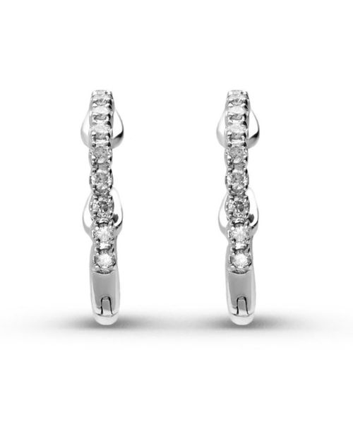 Arracadas de Oro Blanco con 9 Pts Diamante SURAJ-13-A