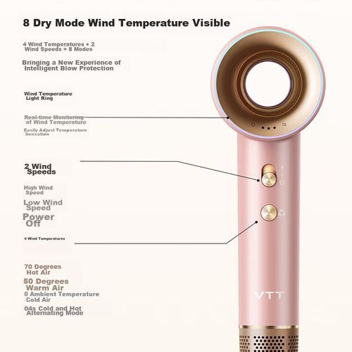 Secador de cabello VTT 2024PR0 1600W Rosa