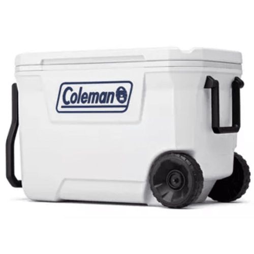 HIELERA COLEMAN 62 QT BLANCA CON RUEDAS