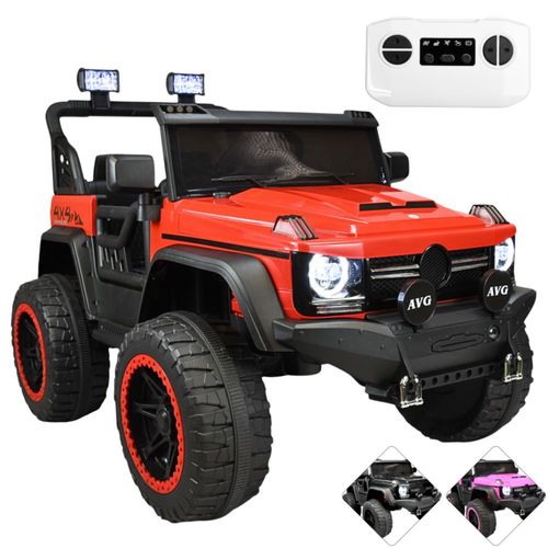 Montable Eléctrico Camioneta 4x4 para Niños Luz Sonido Bluetooth Control Remoto 12v - Rojo