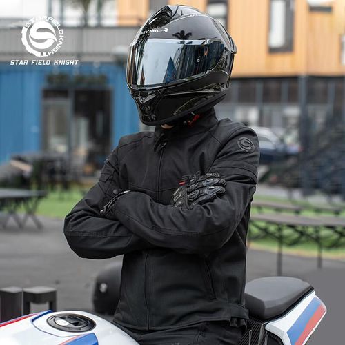 Chamarra de Motocicleta Malla Transpirable Negra para Hombre Talla G