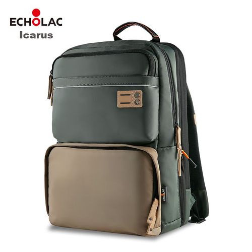 Mochila Echolac CKP658 expandible para laptop de 17 pulgadas Verde Olivo unisex