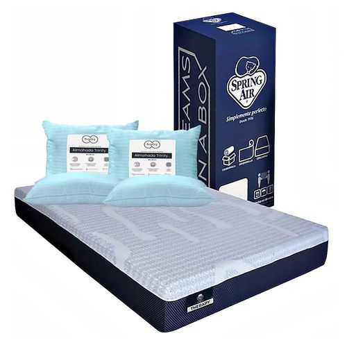 Colchón King Size Spring Air Therapy Azul+ Almohada Trinity 2 TRY