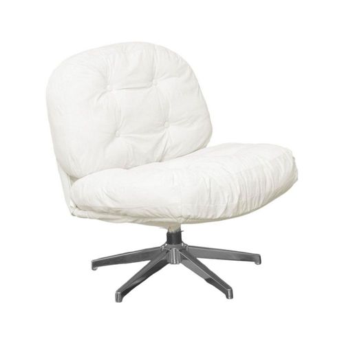 Sillón Oasis Decorativo de Sala en Terciopelo Beige con Patas Metálicas