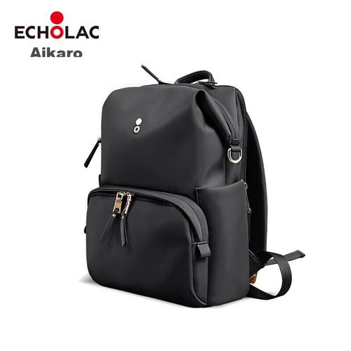 Mochila casual ECHOLAC CKP2075 de nylon Negro Unisex