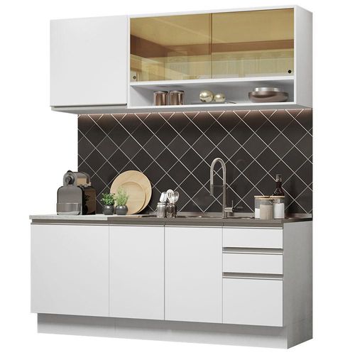 Cocina Modular Glamy 180 cm Blanco Madesa