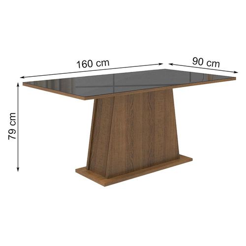 Mesa de Comedor Rectangular con Vidrio Marrón/Negro Madesa