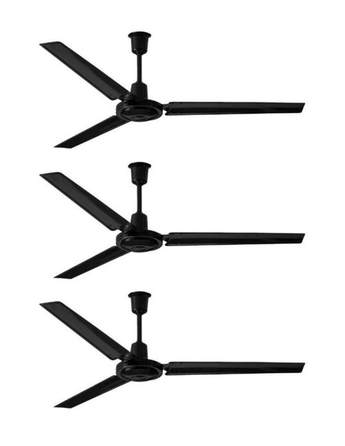 Coolfan Pack 3 Ventiladores Industriales Techo Greco Negro