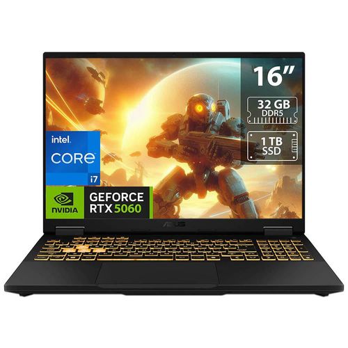 Laptop Gamer ASUS TUF F16: Intel Core i7 14650HX, 32GB, SSD 1TB, RTX 5060, W11H