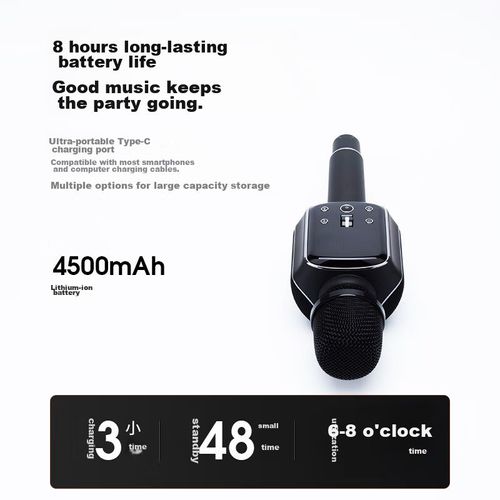 Micrófono Quenment Inteligente Inalámbrico Negro Con Bocina Integrada