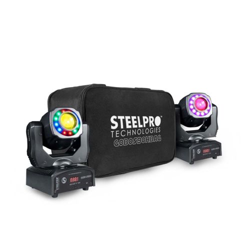 Cabeza Movil Led 90w Con Aro GOBOS-90H-BAG Rgb 8 Gobos Spot Steelpro