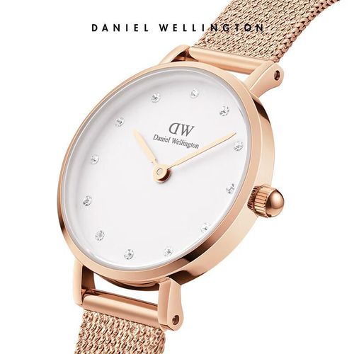 Reloj Daniel Wellington Petite Pressed Lumine Oro Rosa Cuarzo Para Mujer