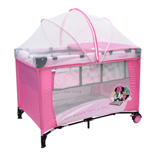 Cuna Corral De Viaje Minnie Armado Sencillo Adaptable Seguro Rosa