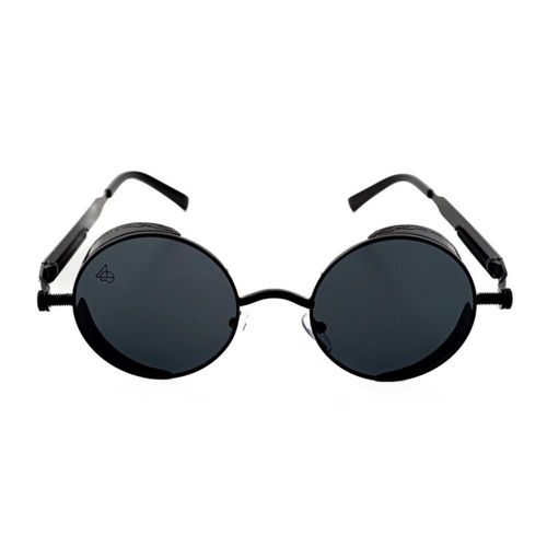 Baroc Vintage Star Black Lentes de Sol Redondos Metálicos UV400 Estilo Retro